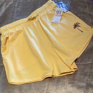 New! Yellow Palm Tree Graphic Shorts Size XS